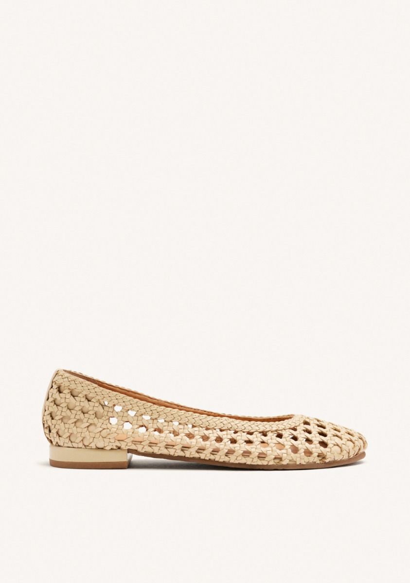 BAILARINAS PIEL TRENZADA LORAIN - OFF-WHITE