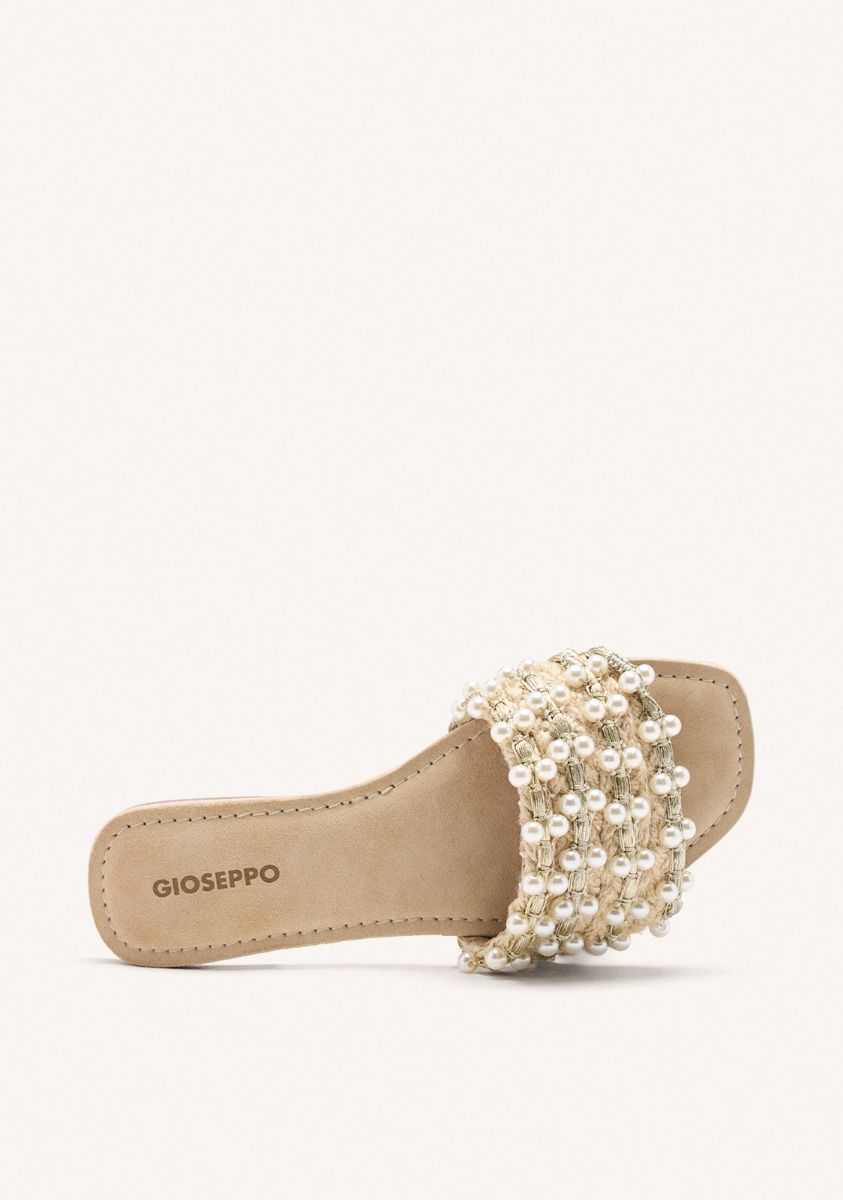 SANDALIAS PERLAS PIEL LANGDON - PLATINO