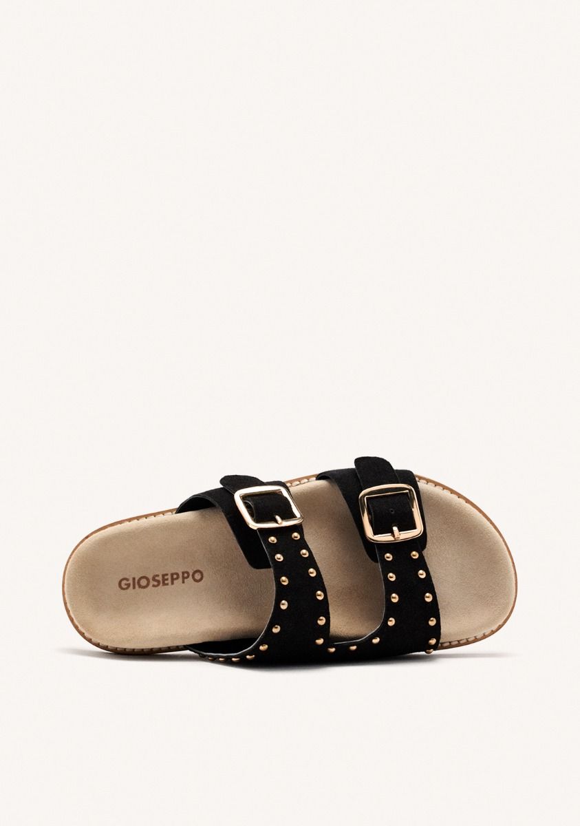 SANDALIAS TACHAS PIEL STELLA - NEGRO
