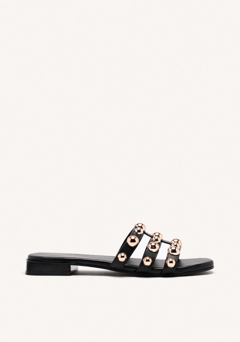 SANDALIAS TACHAS PIEL DEKORRA - NEGRO