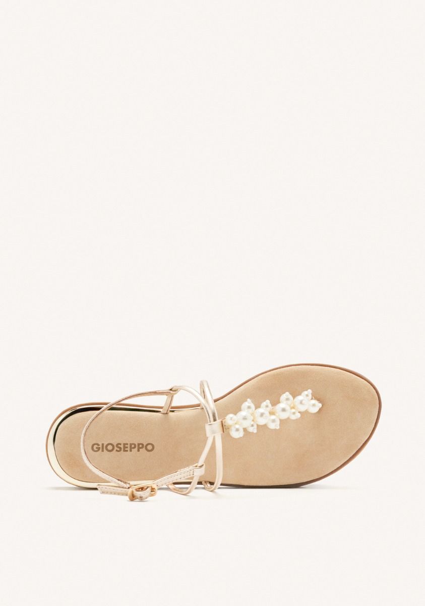 SANDALIAS GRIEGAS PERLAS PIEL KOSSUTH - PLATINO