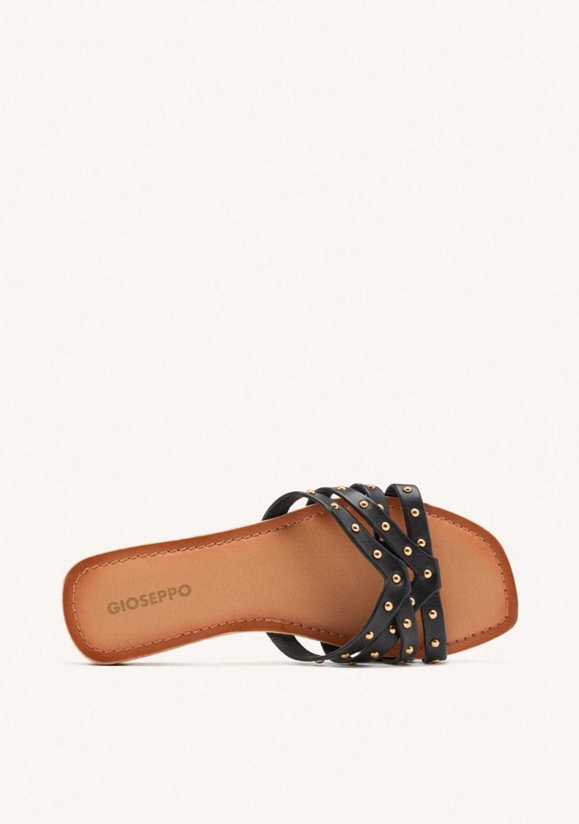 SANDALIAS PIEL TACHAS HOPEDALE - NEGRO