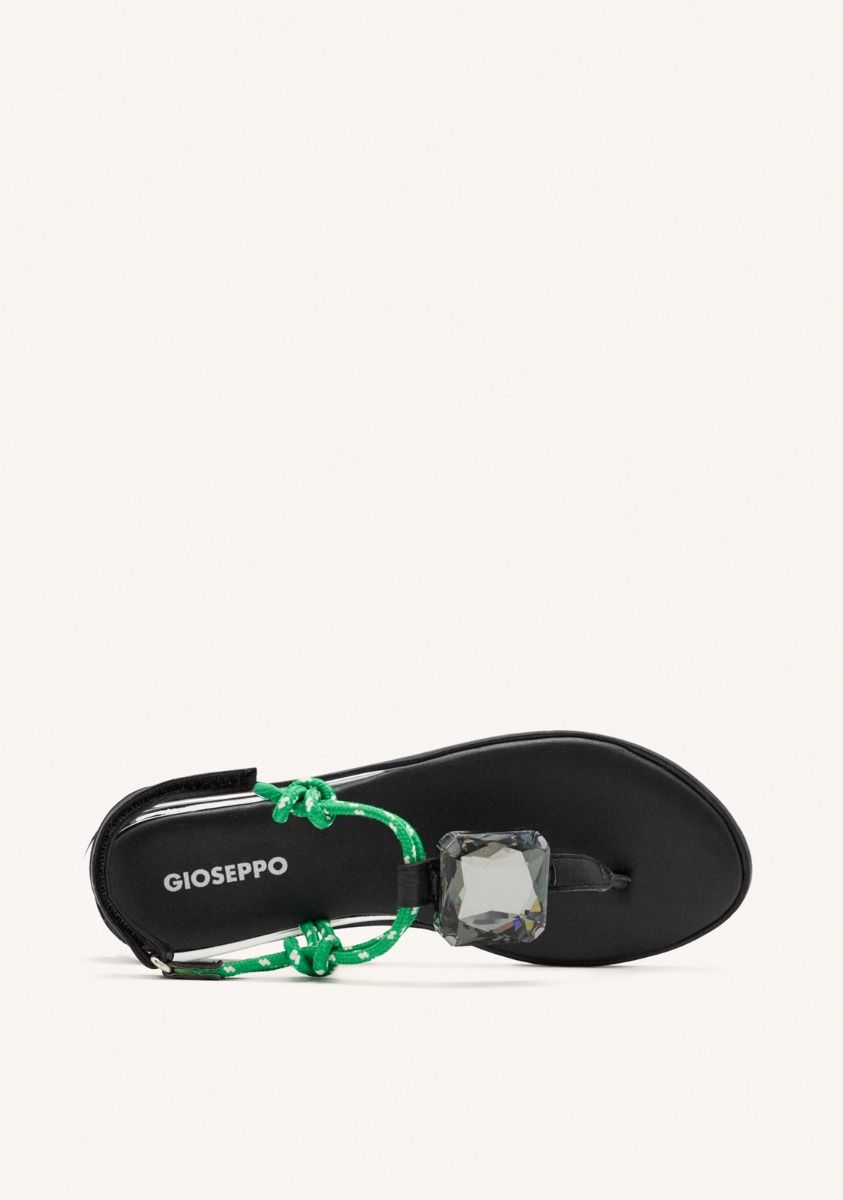 SANDALIAS PIEL PEDRERÃA OAKDALE - NEGRO