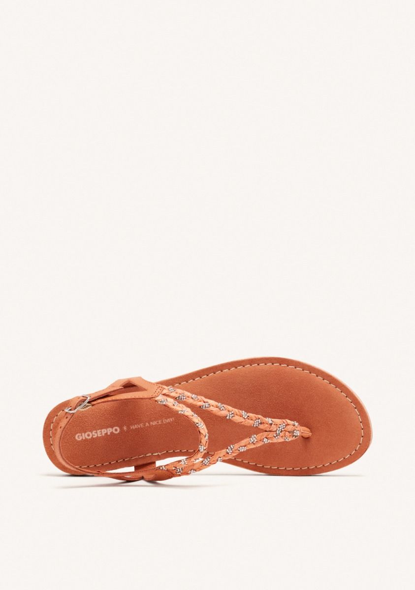 SANDALIAS GRIEGAS PIEL, RAFIA Y BRILLO LIMINGTON - TEJA