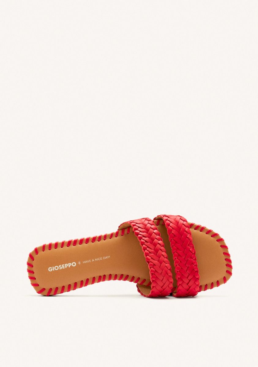 SANDALIAS PIEL TRENZADA PERHAM - ROJO