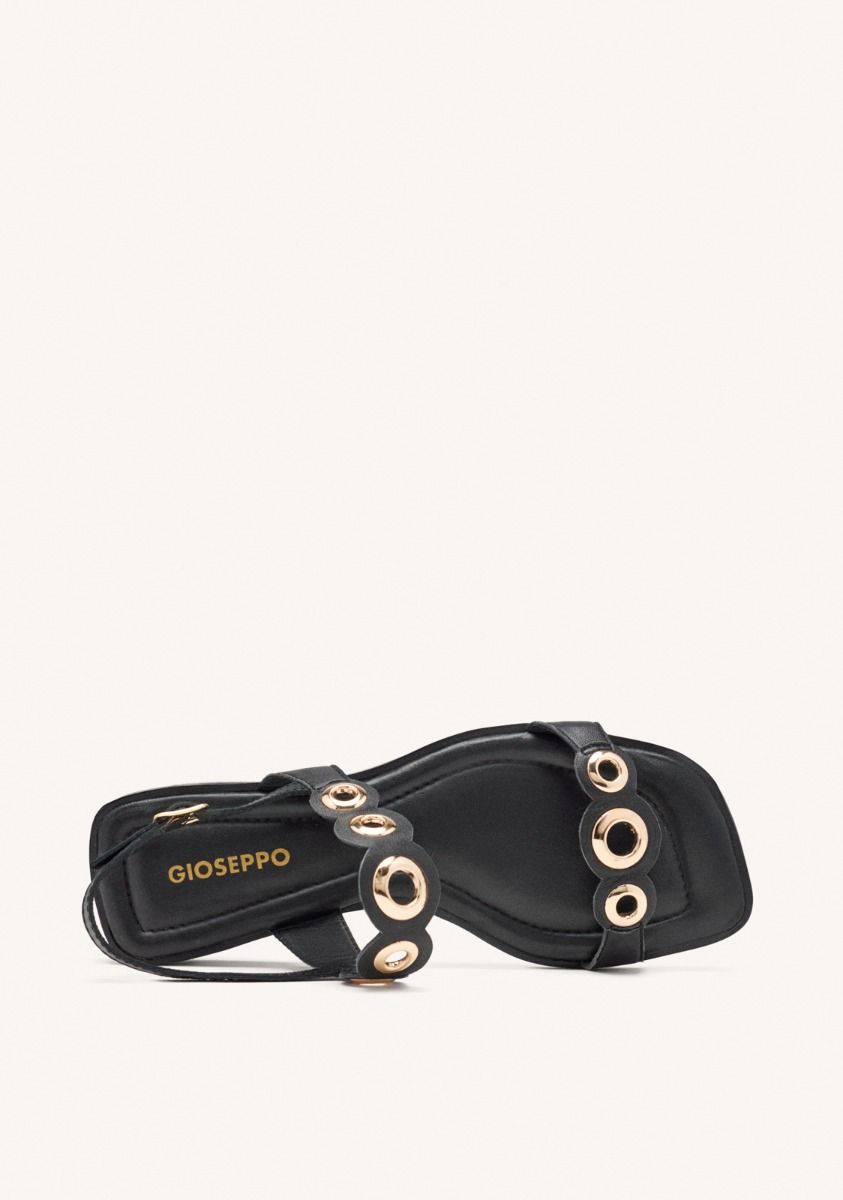 SANDALIAS PIEL OLLADOS SIREN - NEGRO