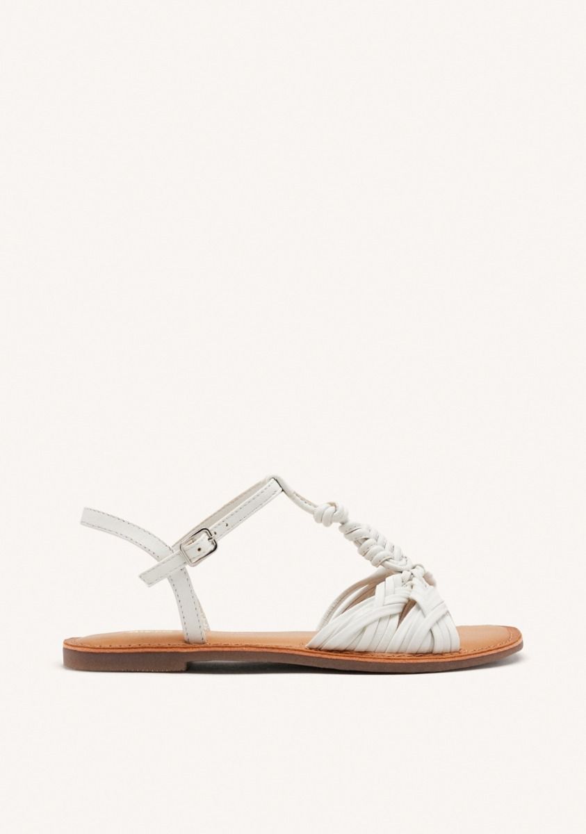 SANDALIAS PIEL NUDOS WALDEN - BLANCO