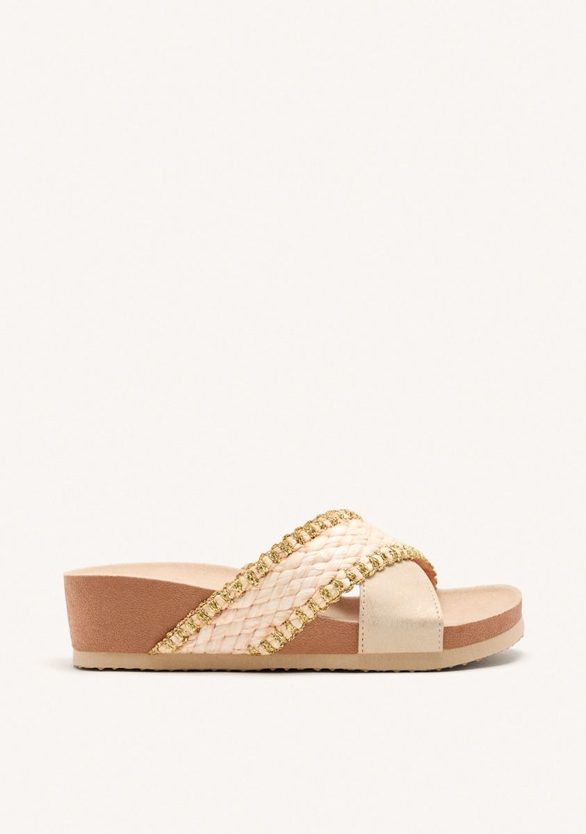 SANDALIAS TRENZADO CUÃA OMA - ORO ROSADO