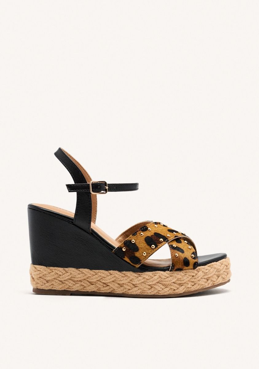 SANDALIAS PIEL LEOPARDO CUÃA DELAFIELD - LEOPARDO