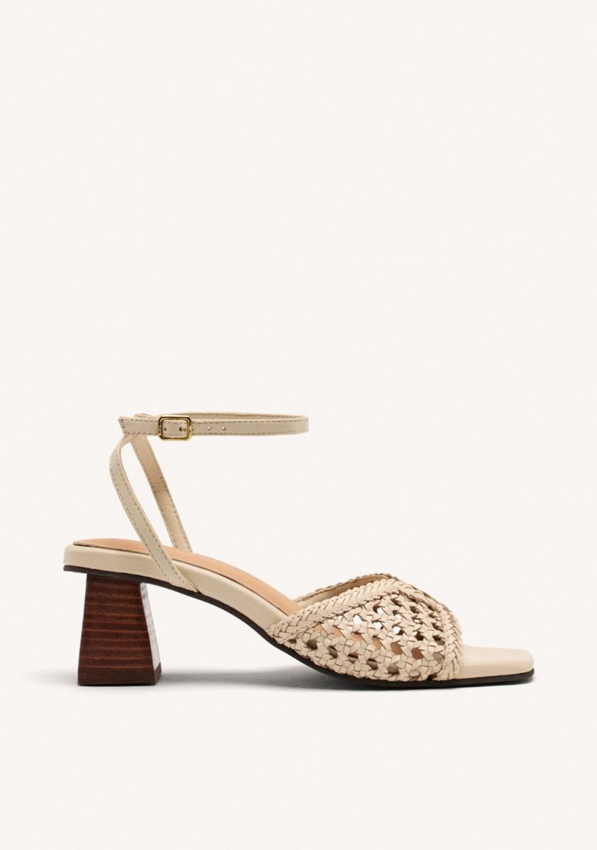 SANDALIAS PIEL TRENZADA TACÃN BURNSIDE - OFF-WHITE