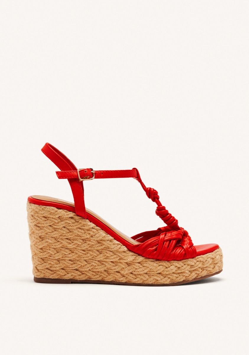 SANDALIAS PIEL CUÃA YUTE CASTINE - ROJO