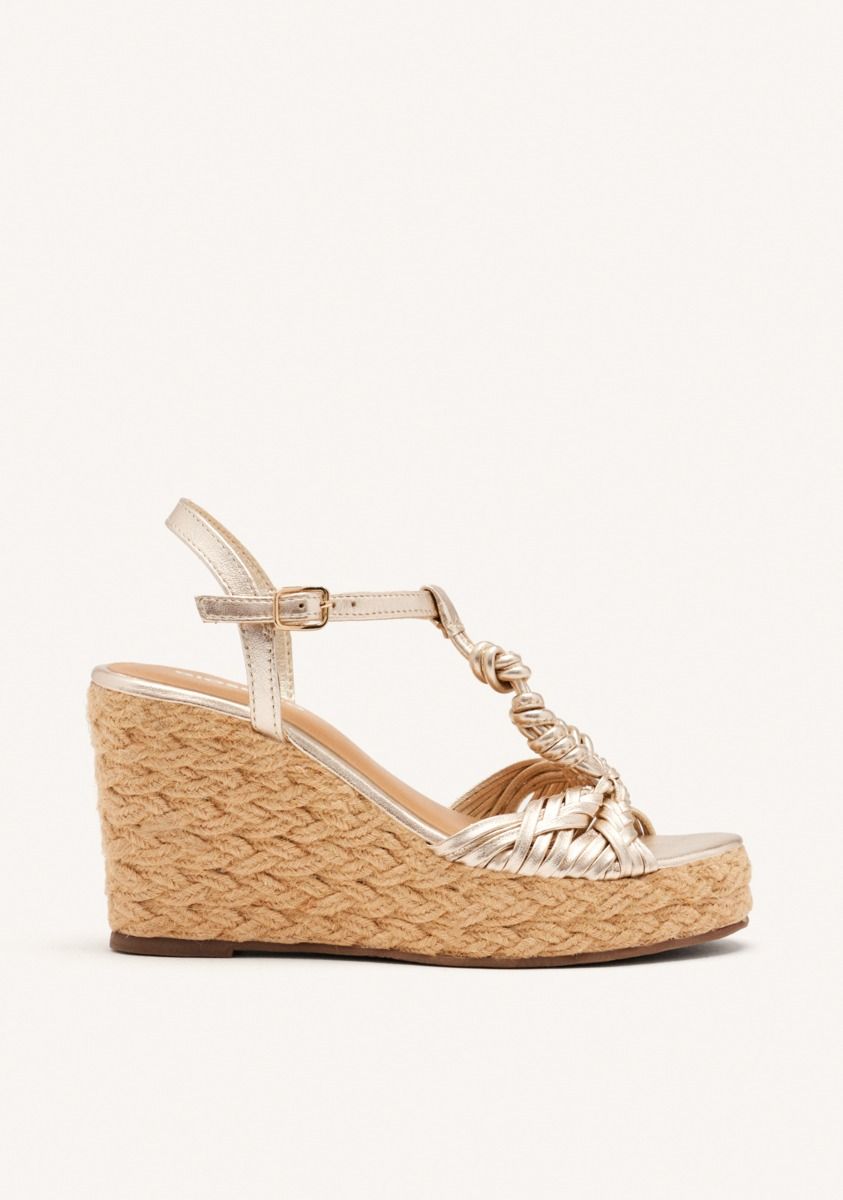 SANDALIAS PIEL CUÃA YUTE CASTINE - PLATINO
