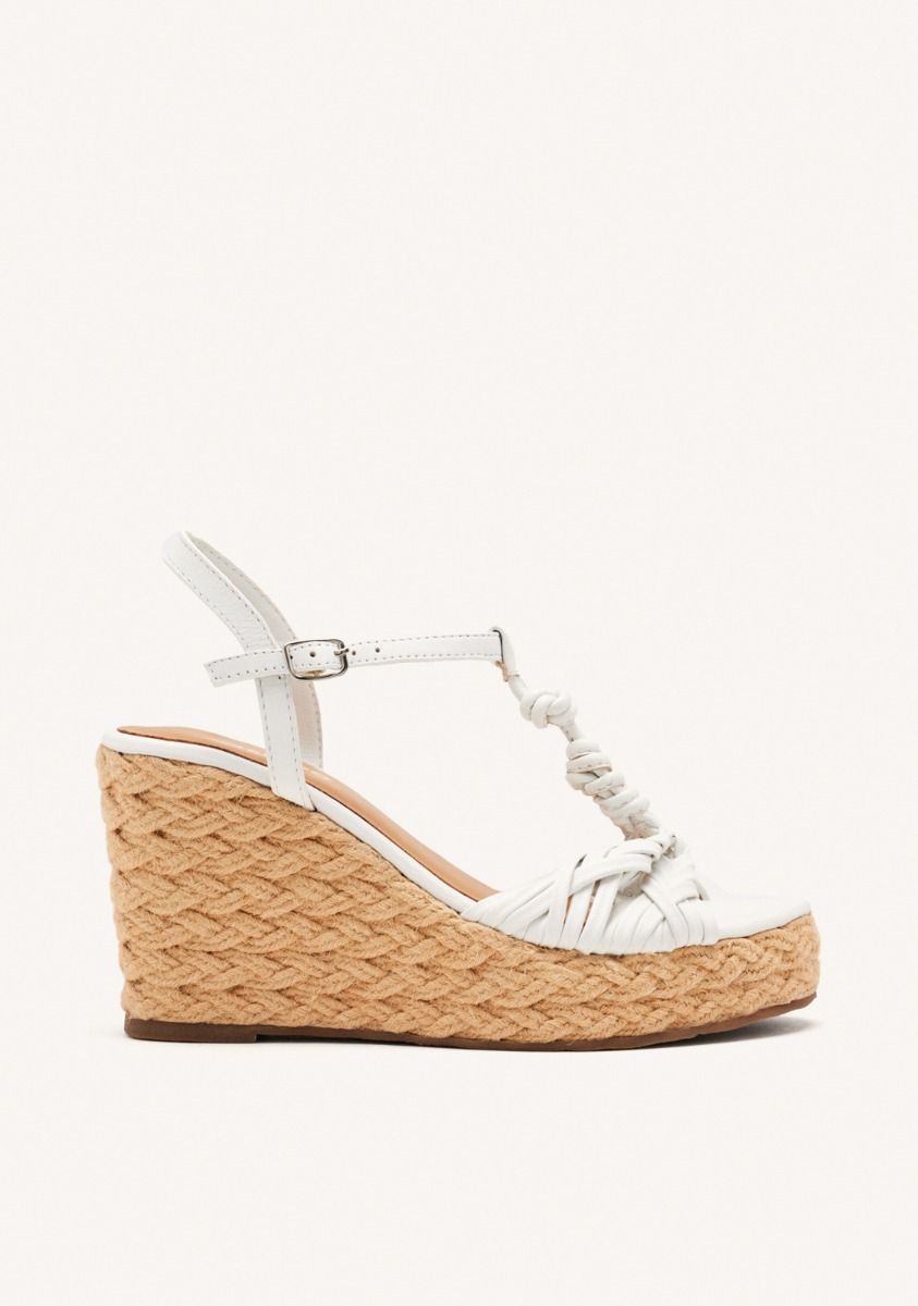 SANDALIAS PIEL CUÃA YUTE CASTINE - BLANCO