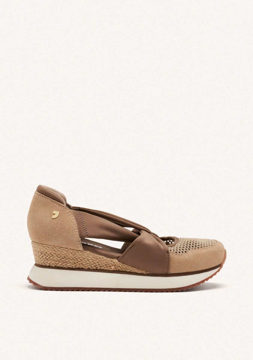 ZAPATILLAS ABIERTAS PIEL CUÃA RAFIA DARLINGTON - TAUPE