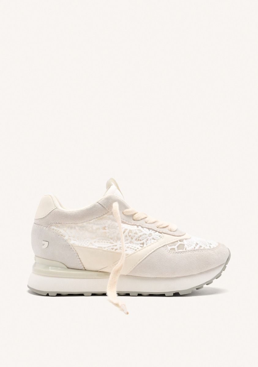 ZAPATILLAS CUÃA ENCAJE PIEL MILLADORE - BLANCO