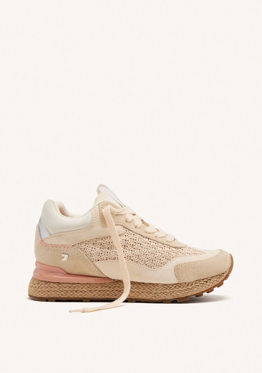 ZAPATILLAS PIEL CUÃA RAFIA HARDING - BLANCO