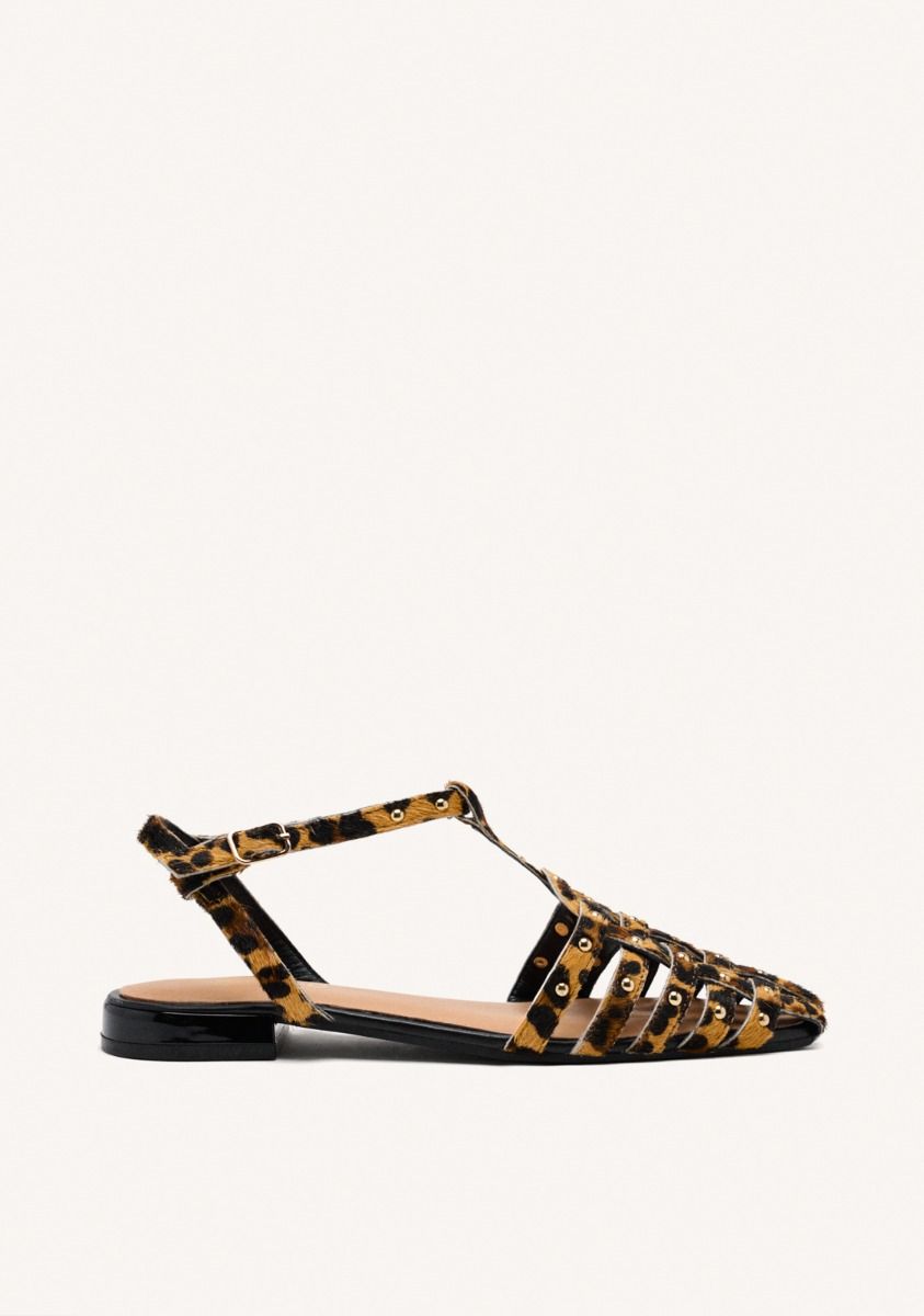 SANDALIAS CANGREJERAS PIEL LEOPARDO HATFIELD - LEOPARDO