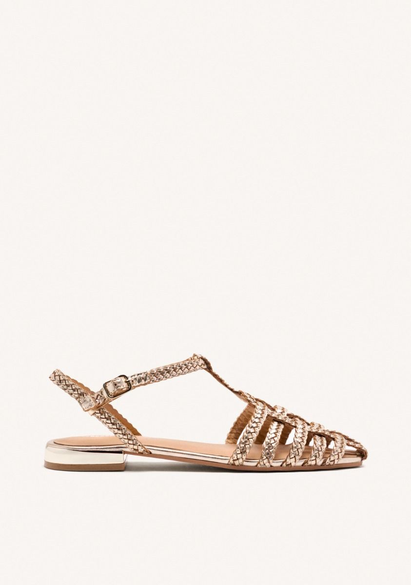 SANDALIAS CANGREJERAS PIEL TRENZADA DIGHTON - PLATINO