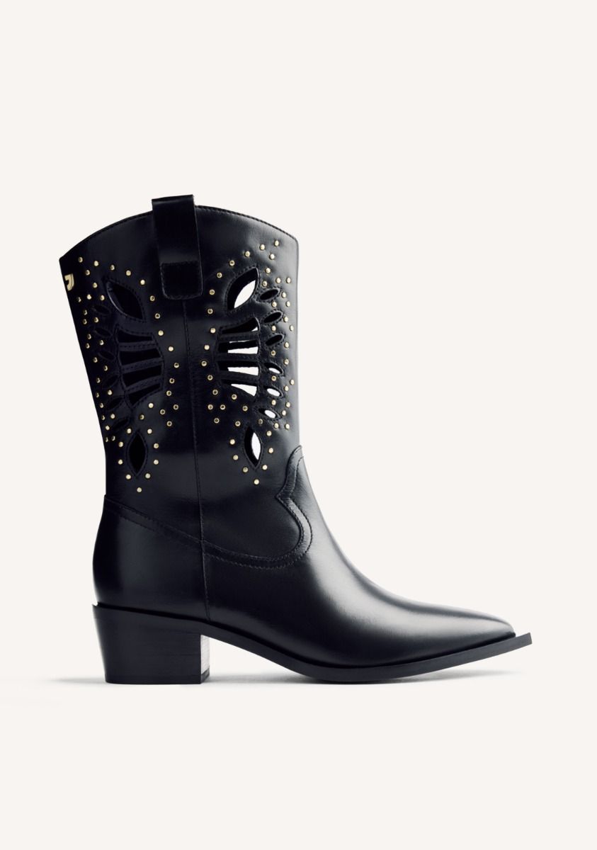 BOTAS COWBOY PIEL TAKABA - NEGRO