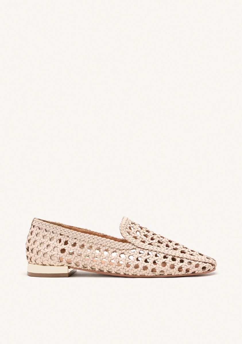 MOCASINES PIEL TRENZADA GILEAD - OFF-WHITE