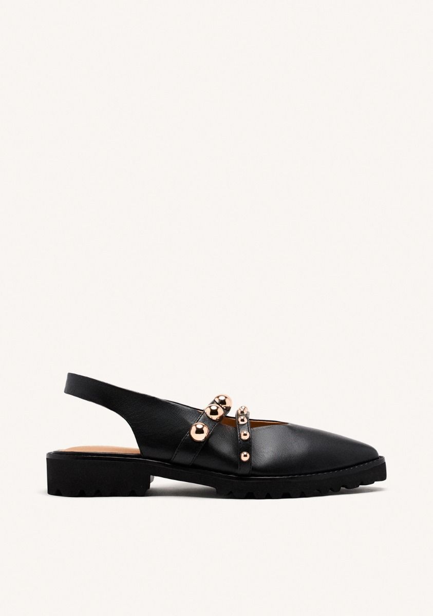 MULES TACHAS PIEL BARTLETT - NEGRO