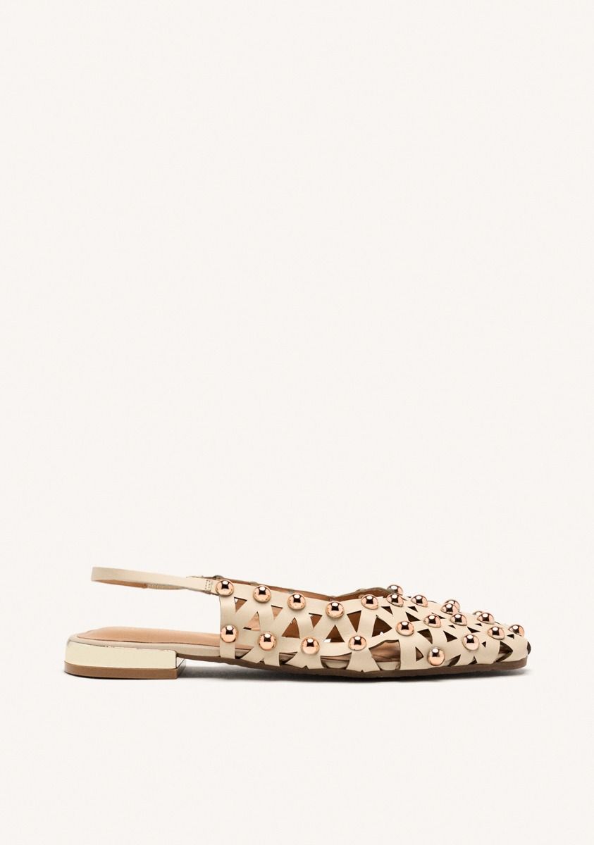 MULES TACHAS PIEL CALAMUS - OFF-WHITE