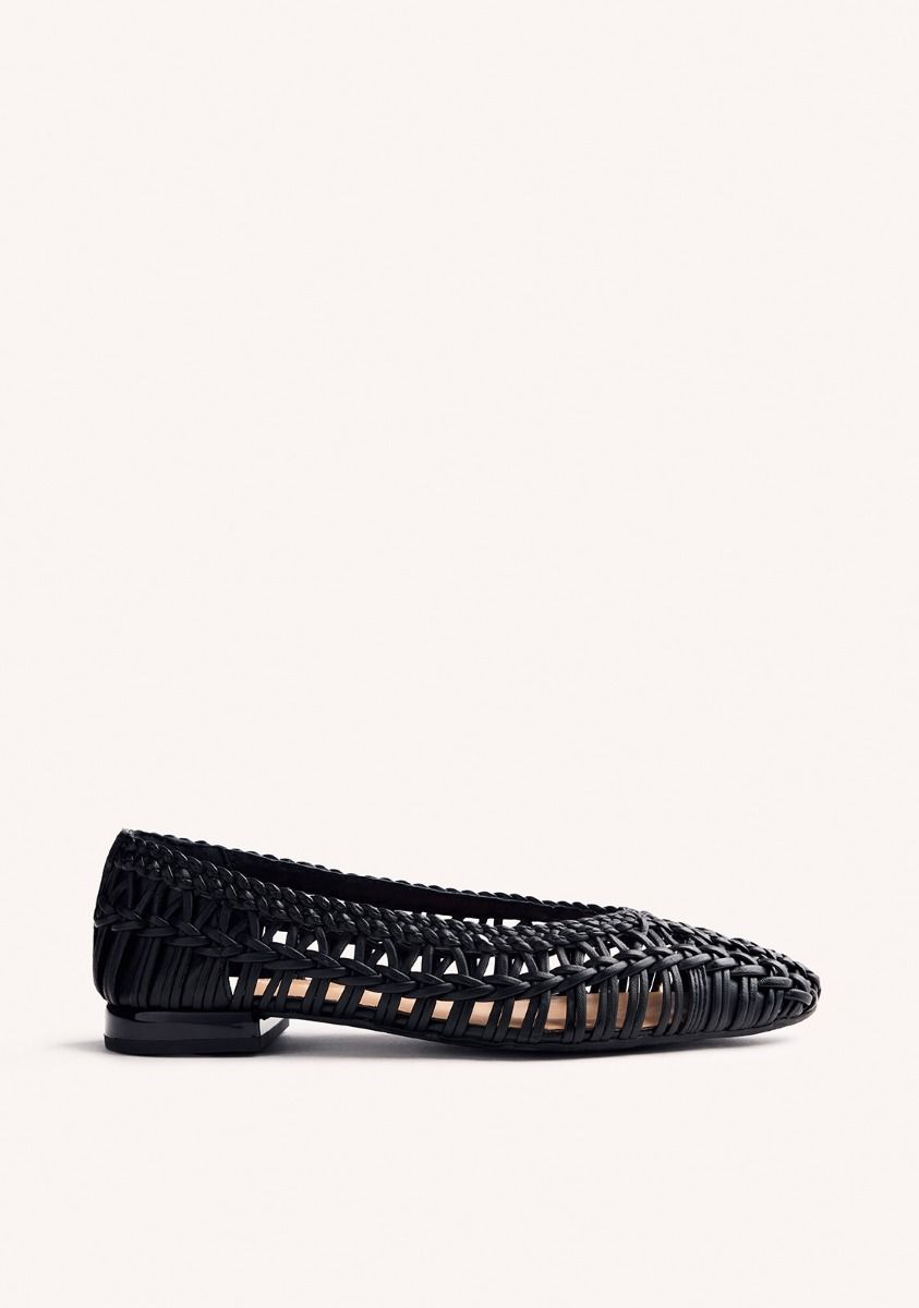 BAILARINAS PIEL TRENZADA FAYSTON - NEGRO