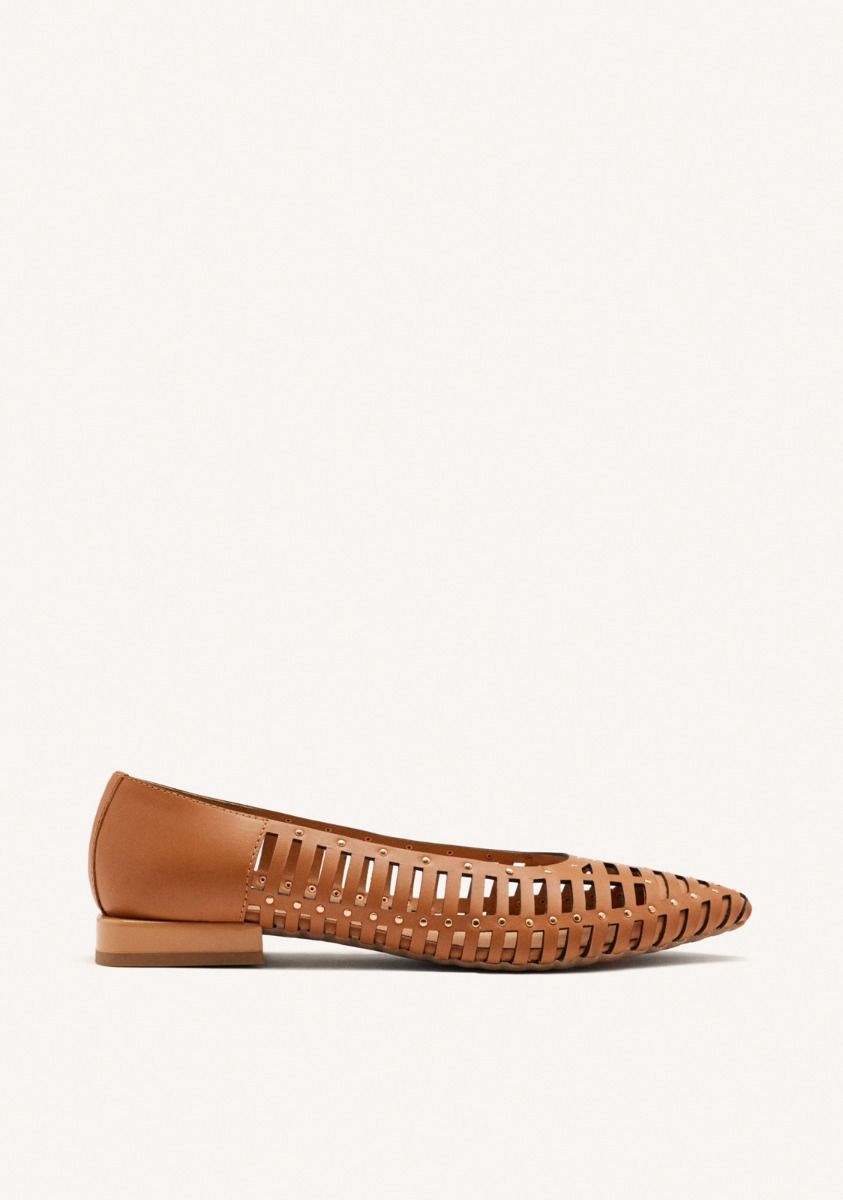 BAILARINAS PIEL TACHAS KENOSHA - CAMEL
