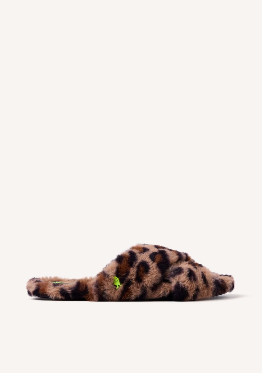 ZAPATILLAS DE CASA ABIERTAS PELO LEOPARDO BRESSEMER - LEOPARDO