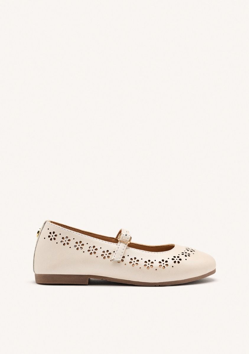 BAILARINAS MARY-JANE PIEL KITTERY - BLANCO