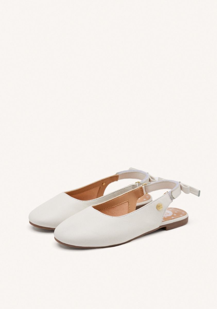 BAILARINAS DESTALONADAS PIEL BAGLEY - BLANCO