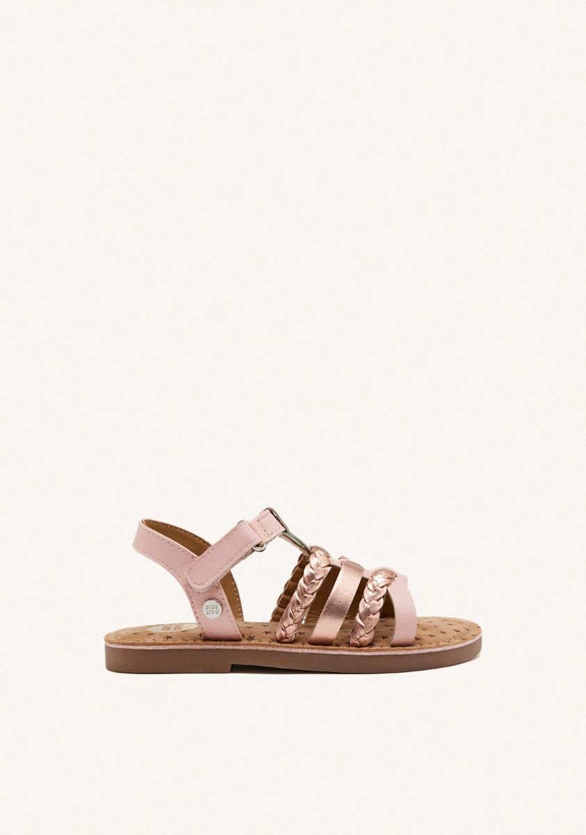 SANDALIAS PIEL TRENZADA POYSIPPI - ROSA