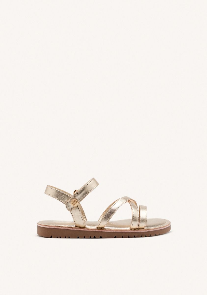 SANDALIAS TIRAS PIEL TOLLAND - PLATINO