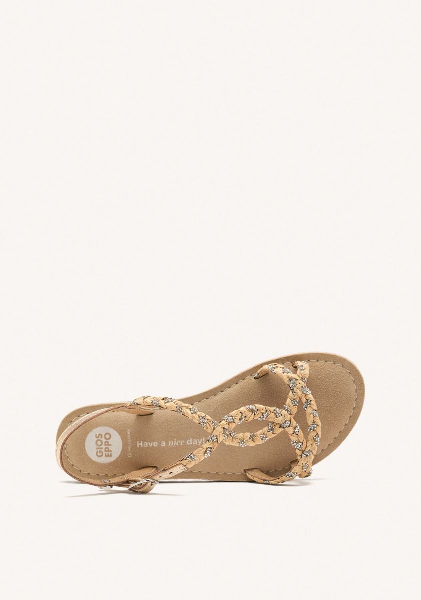 SANDALIAS PIEL, STRASS Y RAFIA WENHAM - TAUPE
