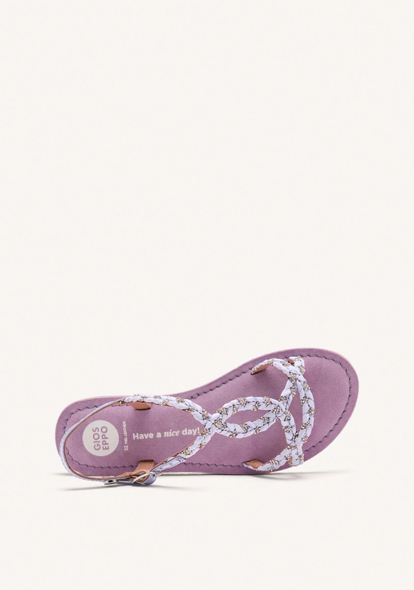 SANDALIAS PIEL, STRASS Y RAFIA WENHAM - LILA