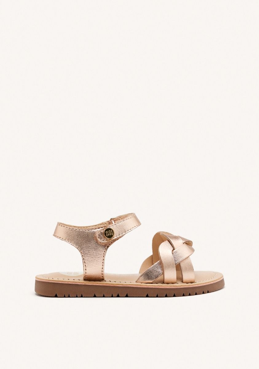 SANDALIAS PIEL TRENZADA ROWLEY - ORO ROSADO