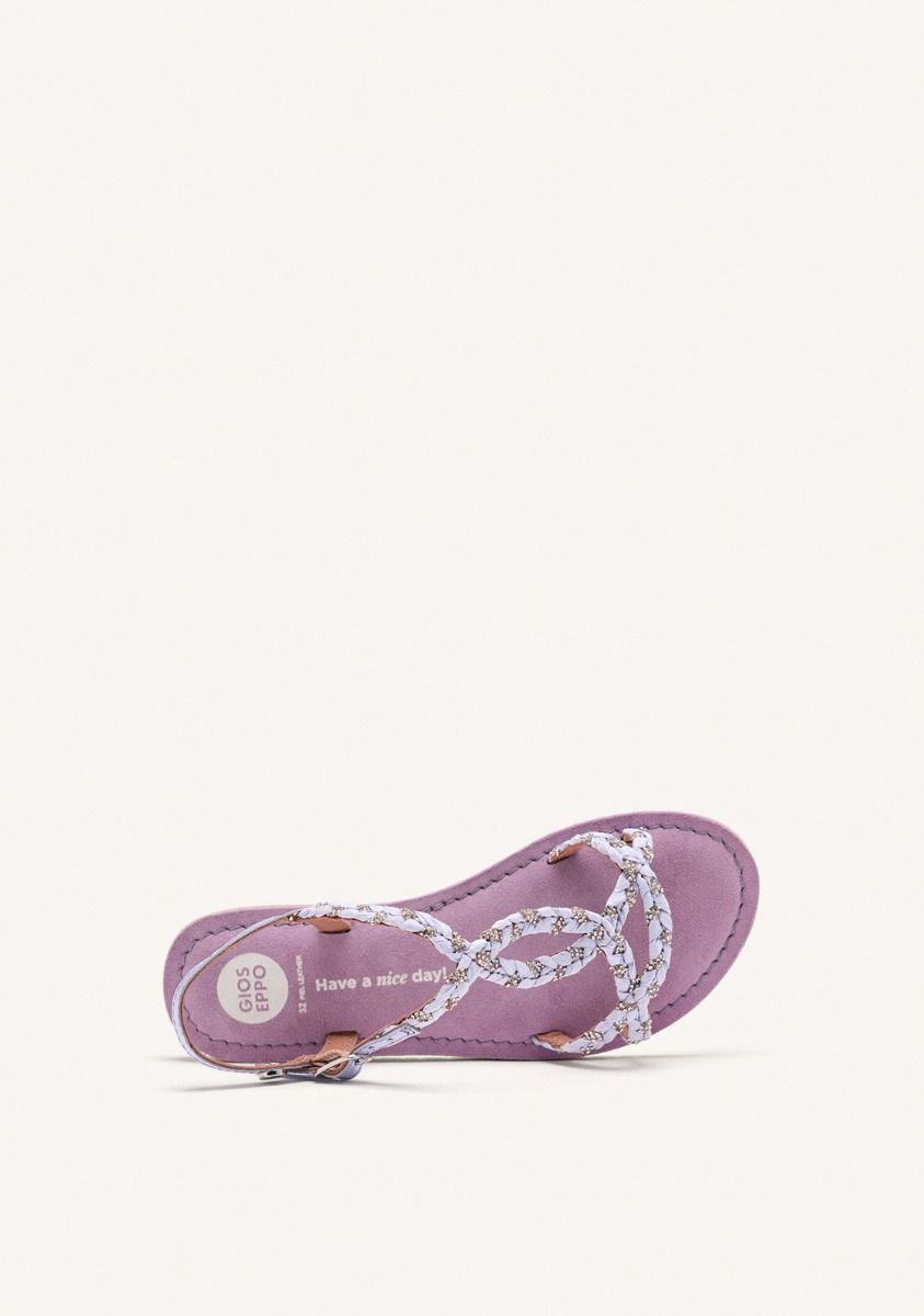 SANDALIAS PIEL, STRASS Y RAFIA WENHAM - LILA