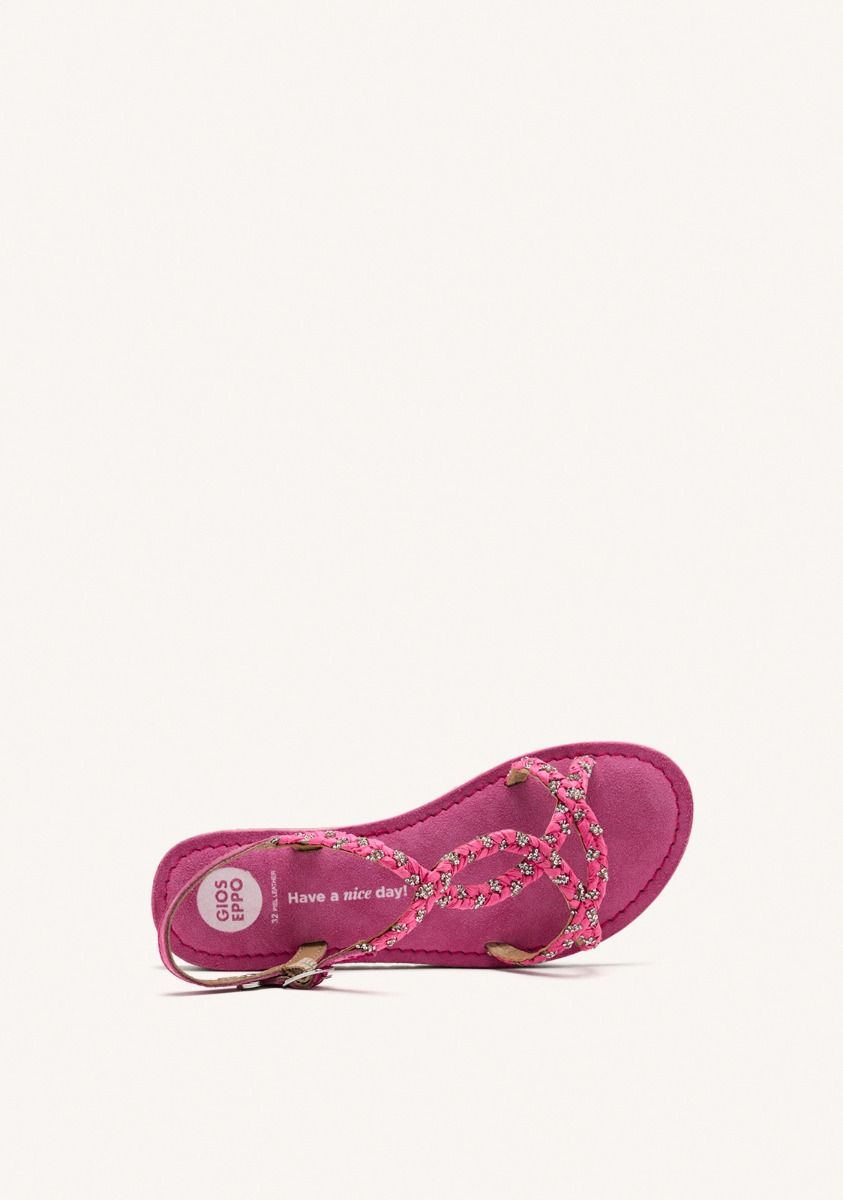 SANDALIAS PIEL, RAFIA Y BRILLO WENHAM - FUXIA