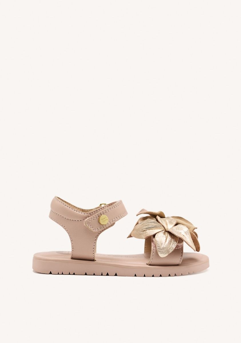 SANDALIAS FLORES PIEL MARINETTE - ROSA