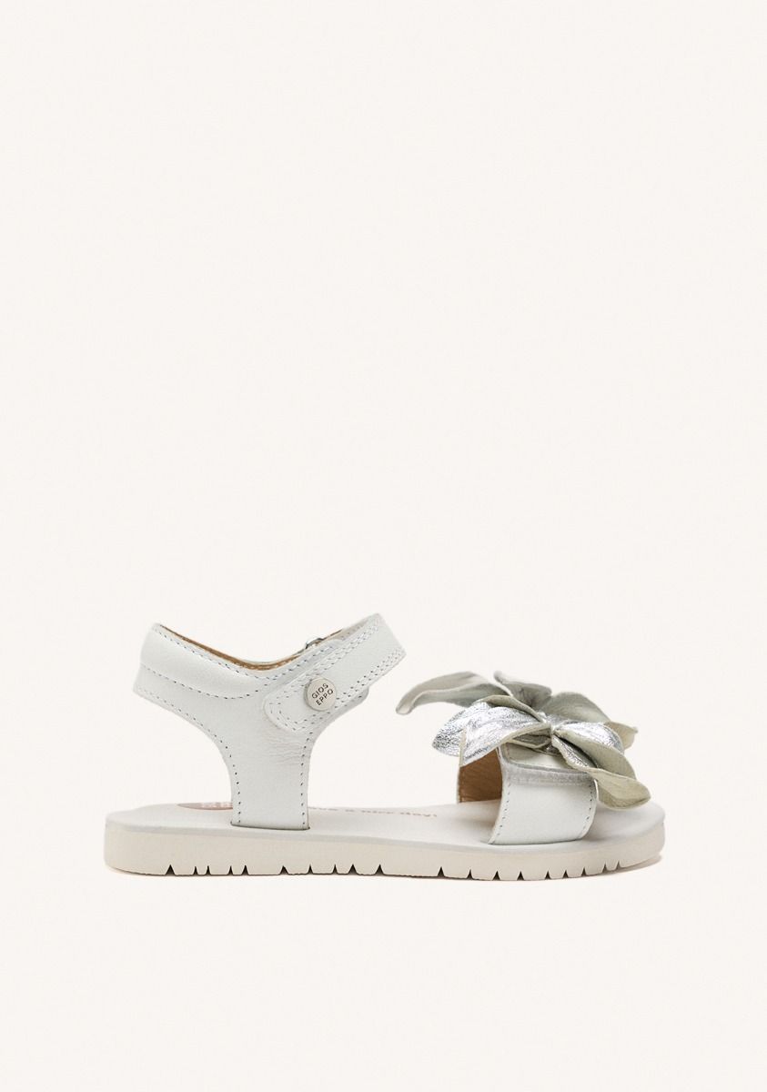 SANDALIAS FLORES PIEL MARINETTE - BLANCO