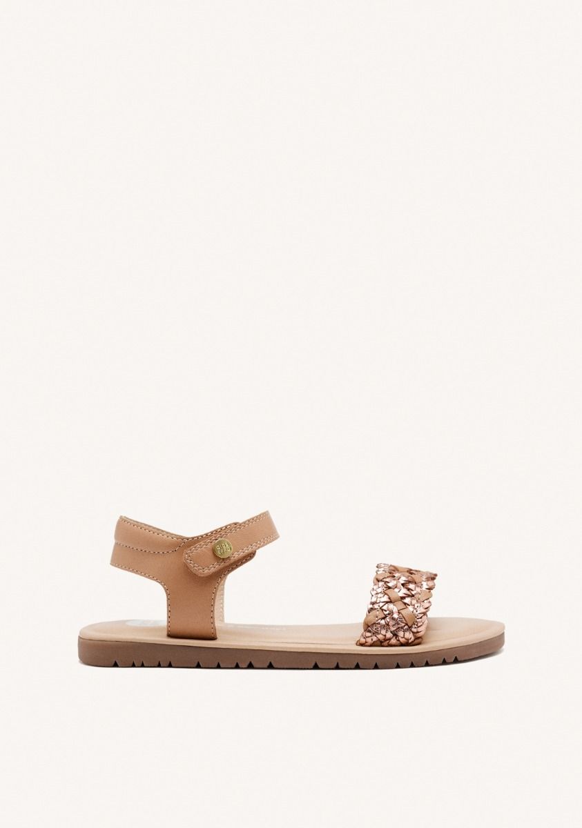 SANDALIAS PIEL TRENZADA LEMINGTON - ORO ROSADO
