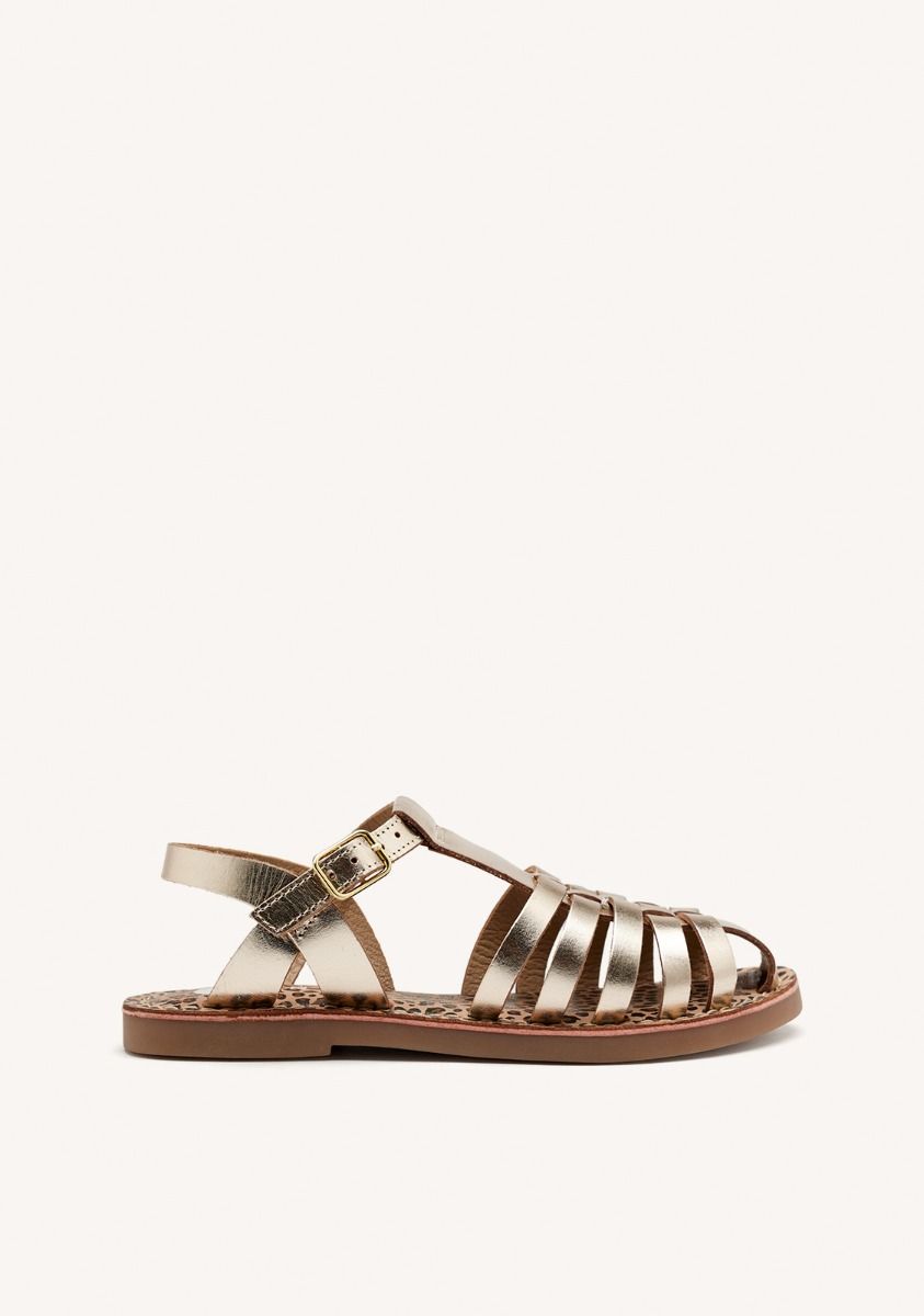 SANDALIAS CERRADAS PIEL METALIZADA AUBURN - PLATINO