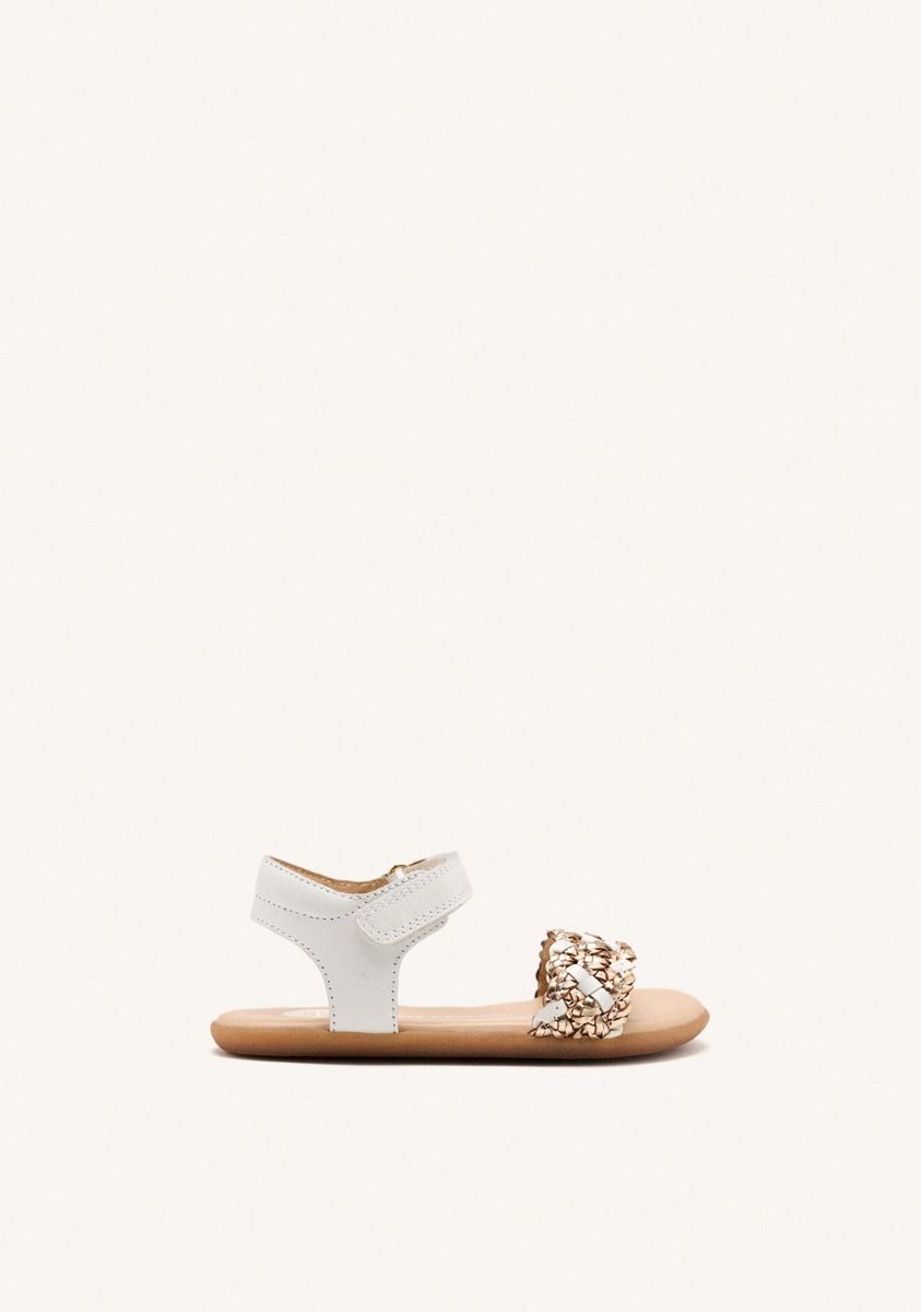 GIOSEPPO BAREFOOT - SANDALIAS PIEL TRENZADA BELKNAP - BLANCO
