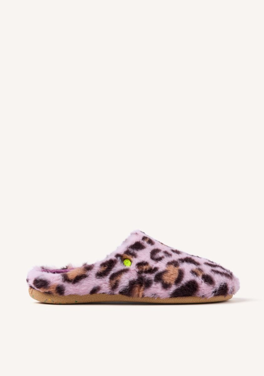 ZAPATILLAS DE CASA PELO LEOPARDO AUDUBON - ROSA