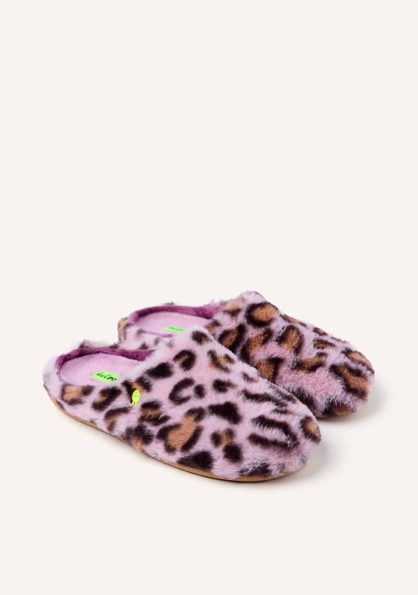 ZAPATILLAS DE CASA PELO LEOPARDO AUDUBON - ROSA