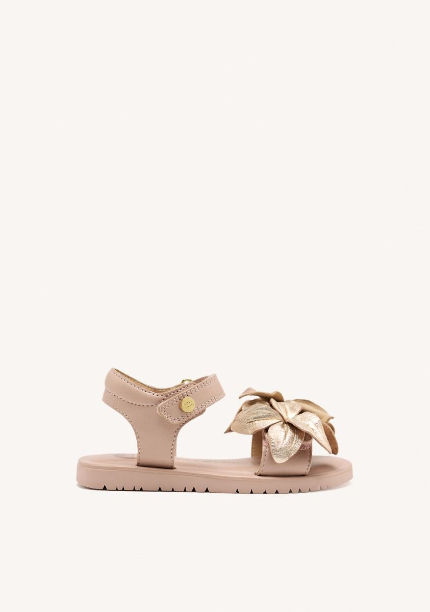 SANDALIAS FLORES PIEL MARINETTE - ROSA