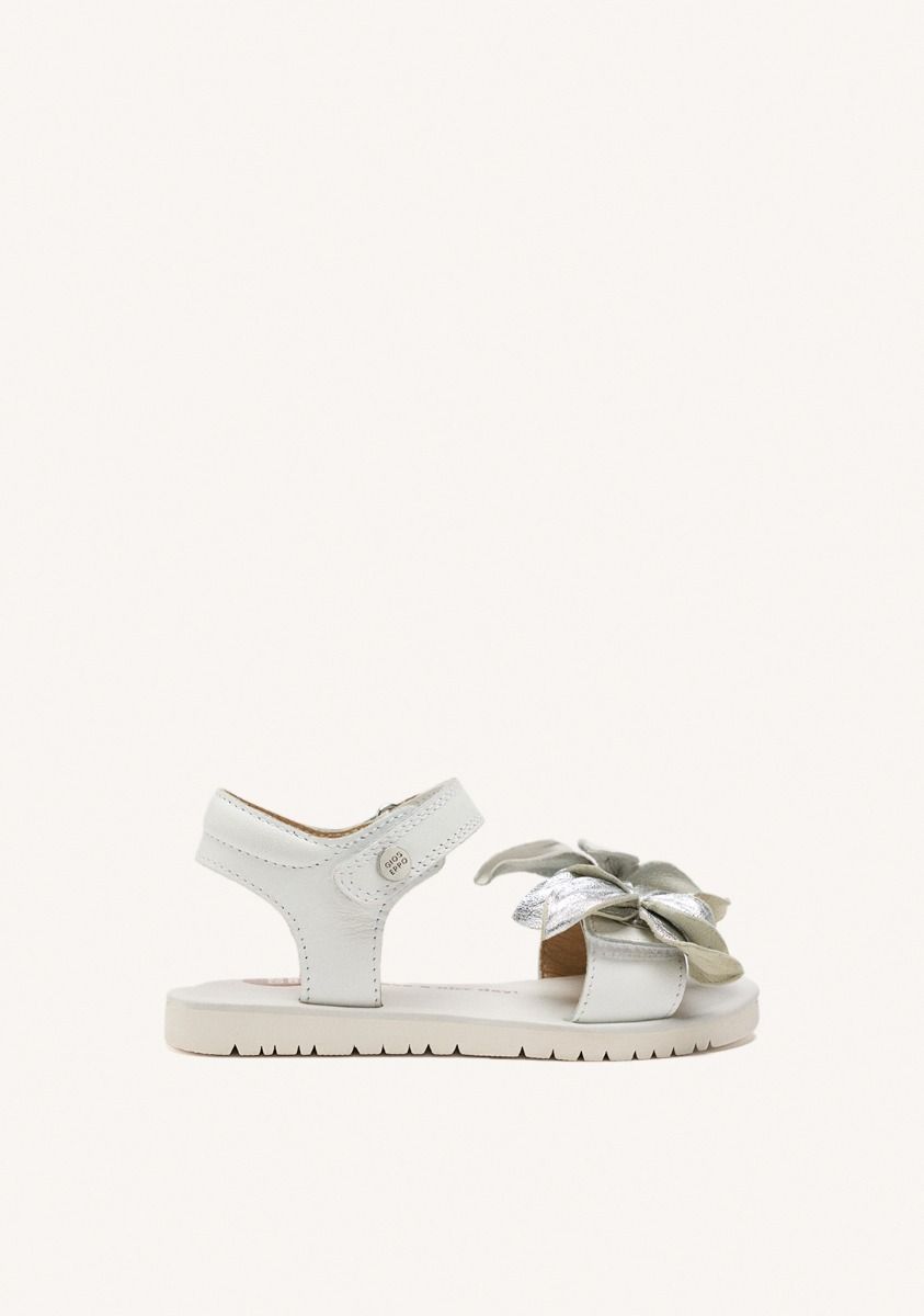 SANDALIAS FLORES PIEL MARINETTE - BLANCO