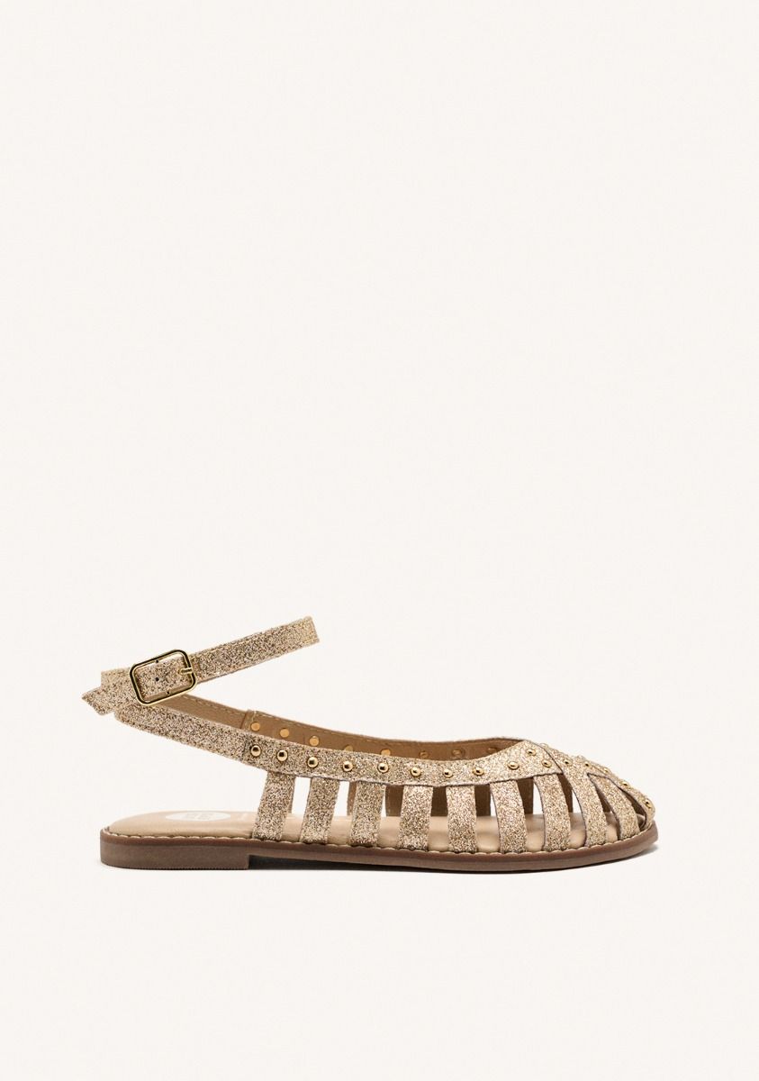 SANDALIAS CERRADAS BRILLO PIEL BLANCHARD - PLATINO