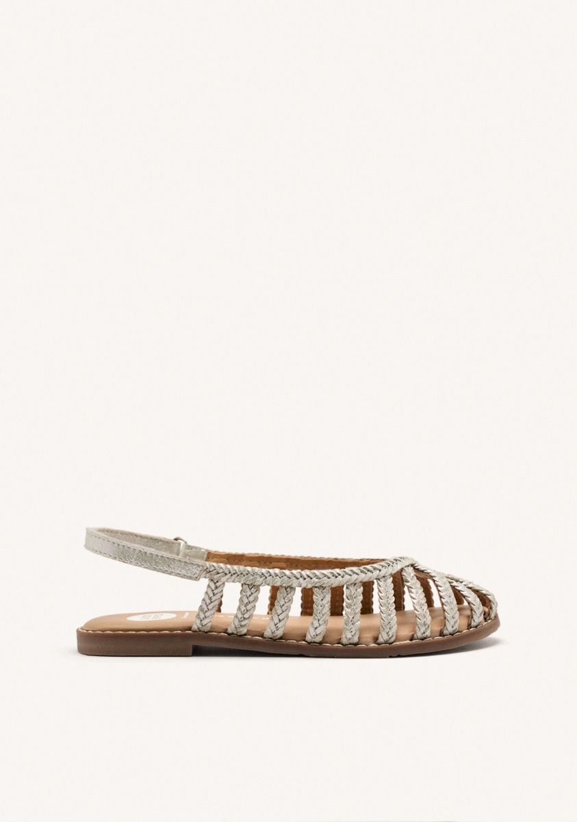 SANDALIAS CERRADAS PIEL TRENZADA SIMSBURY - PLATA
