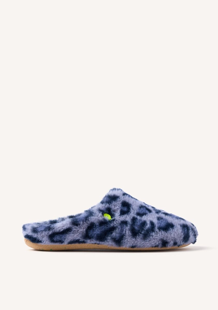 ZAPATILLAS DE CASA PELO LEOPARDO AUDUBON - AZUL
